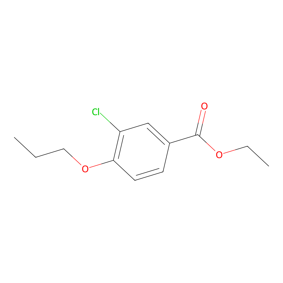 Ethyl 3-chloro-4-propoxybenzoate molecular structure, CAS 860697-59-2