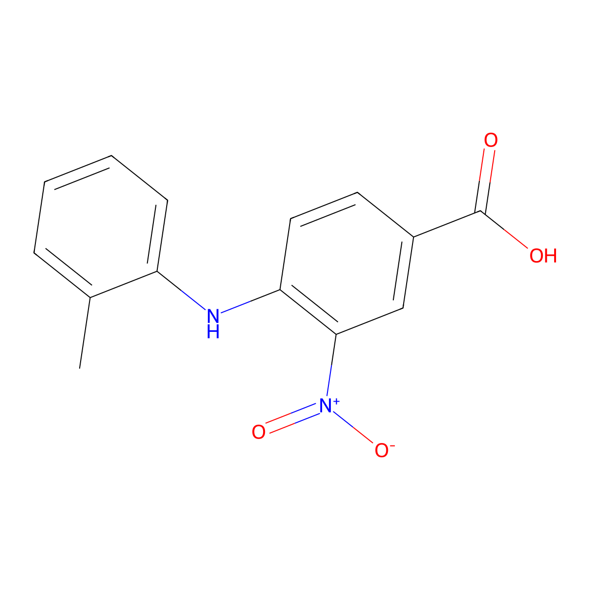 3-Nitro-4-(2-toluidino)benzoic acid molecular structure, CAS 860698-95-9