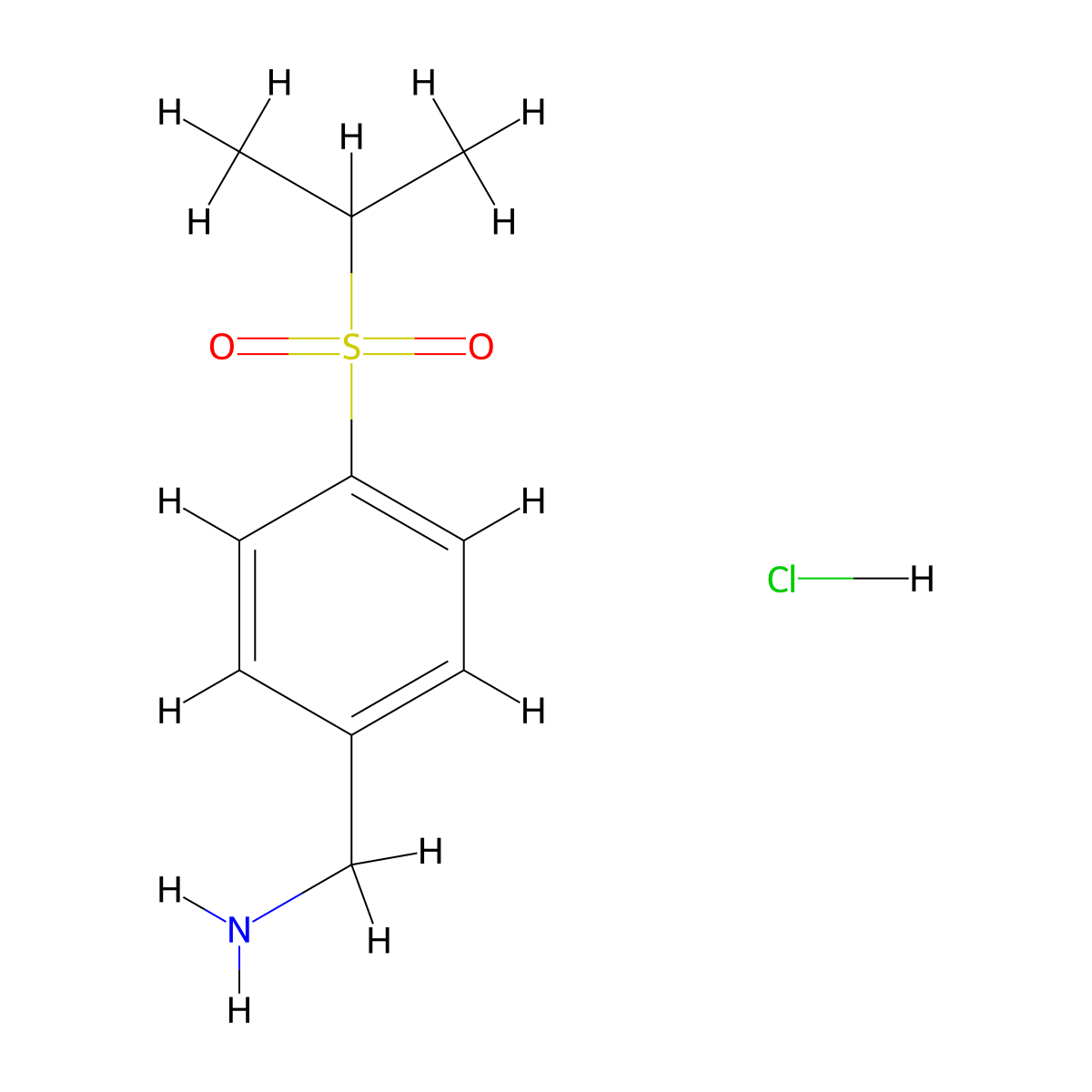 (4-(Isopropylsulfonyl)phenyl)methanamine hydrochloride molecular structure, CAS 860701-53-7