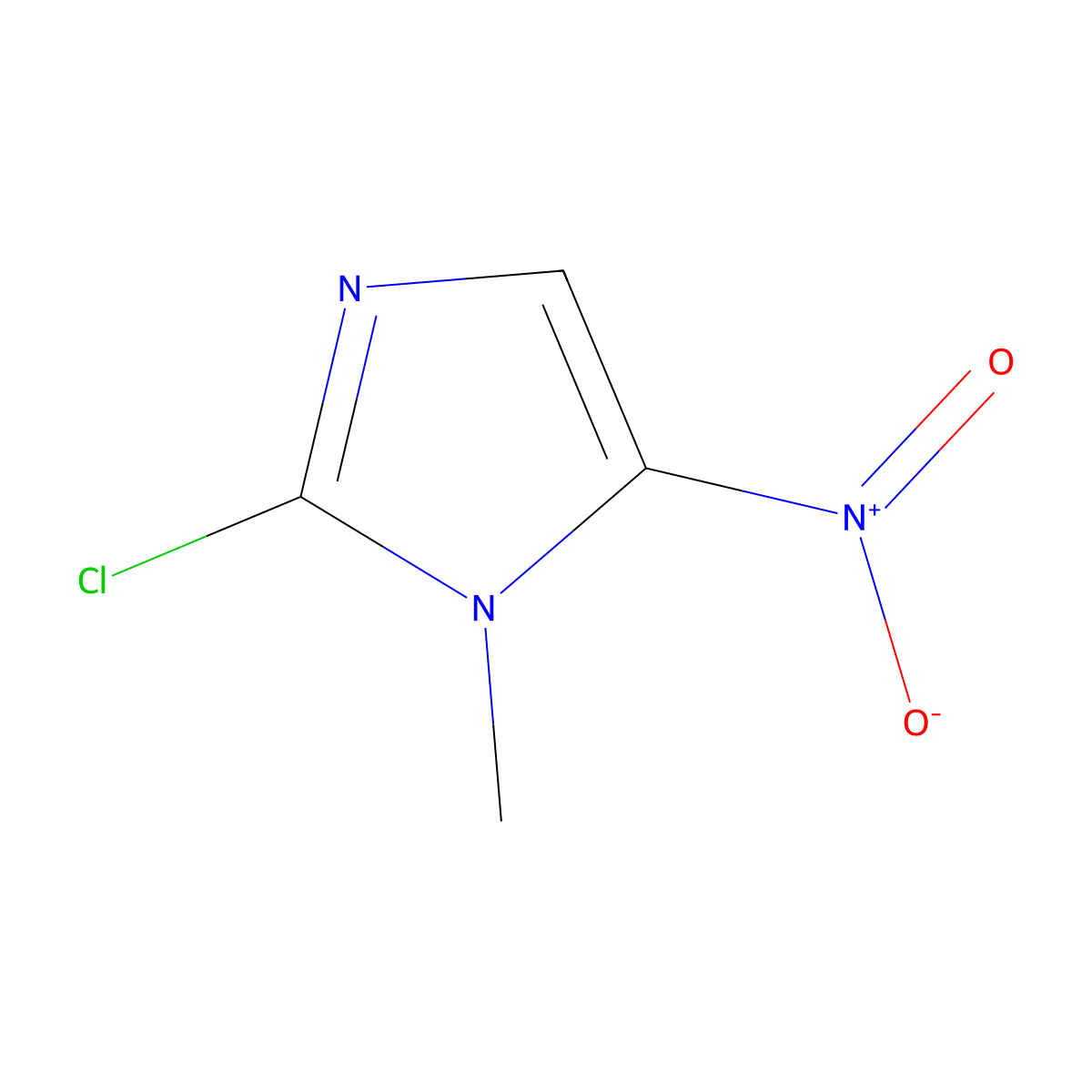 2-Chloro-1-methyl-5-nitro-1H-imidazole molecular structure, CAS 86072-07-3