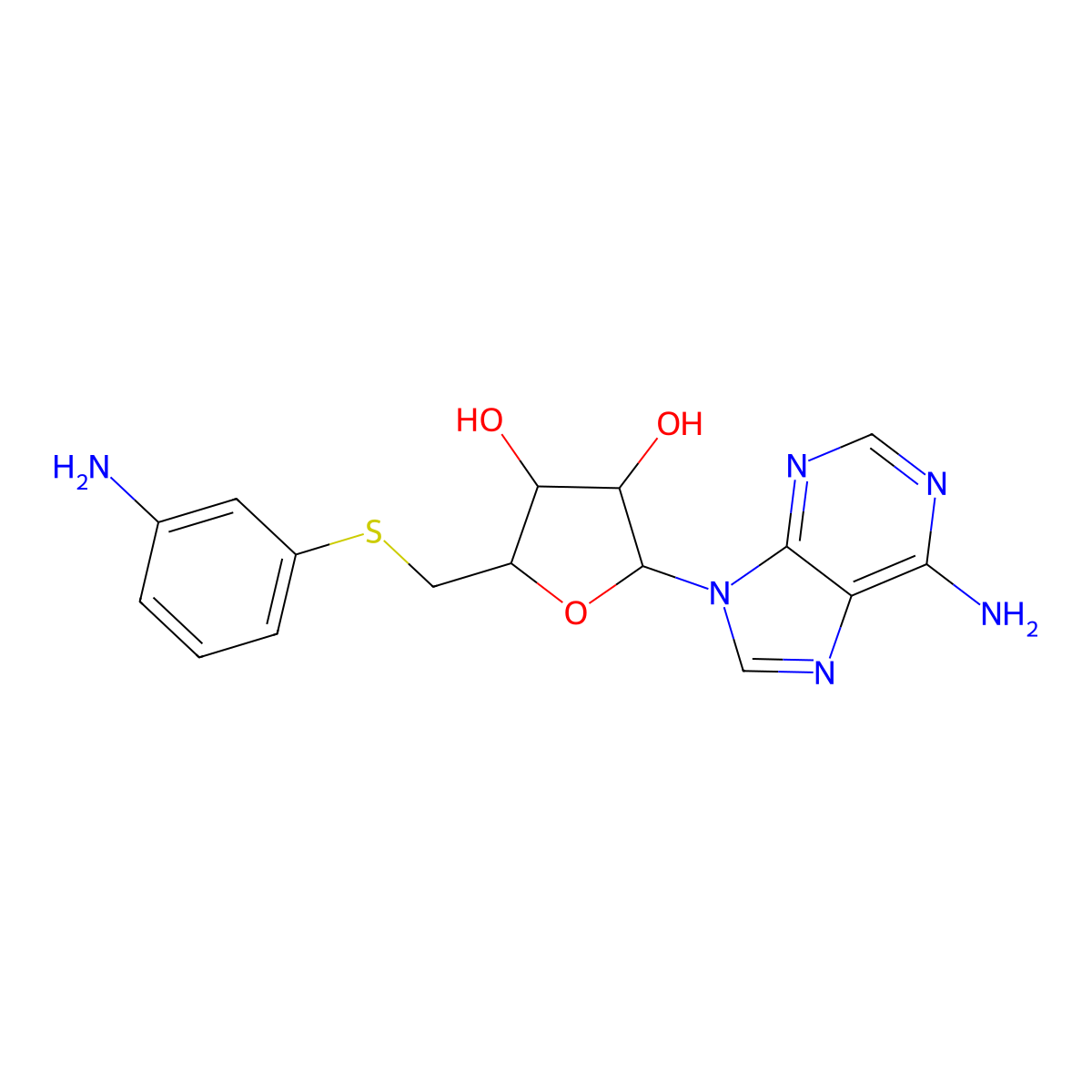 5'-S-(3-Aminophenyl)-5'-thioadenosine molecular structure, CAS 86072-47-1