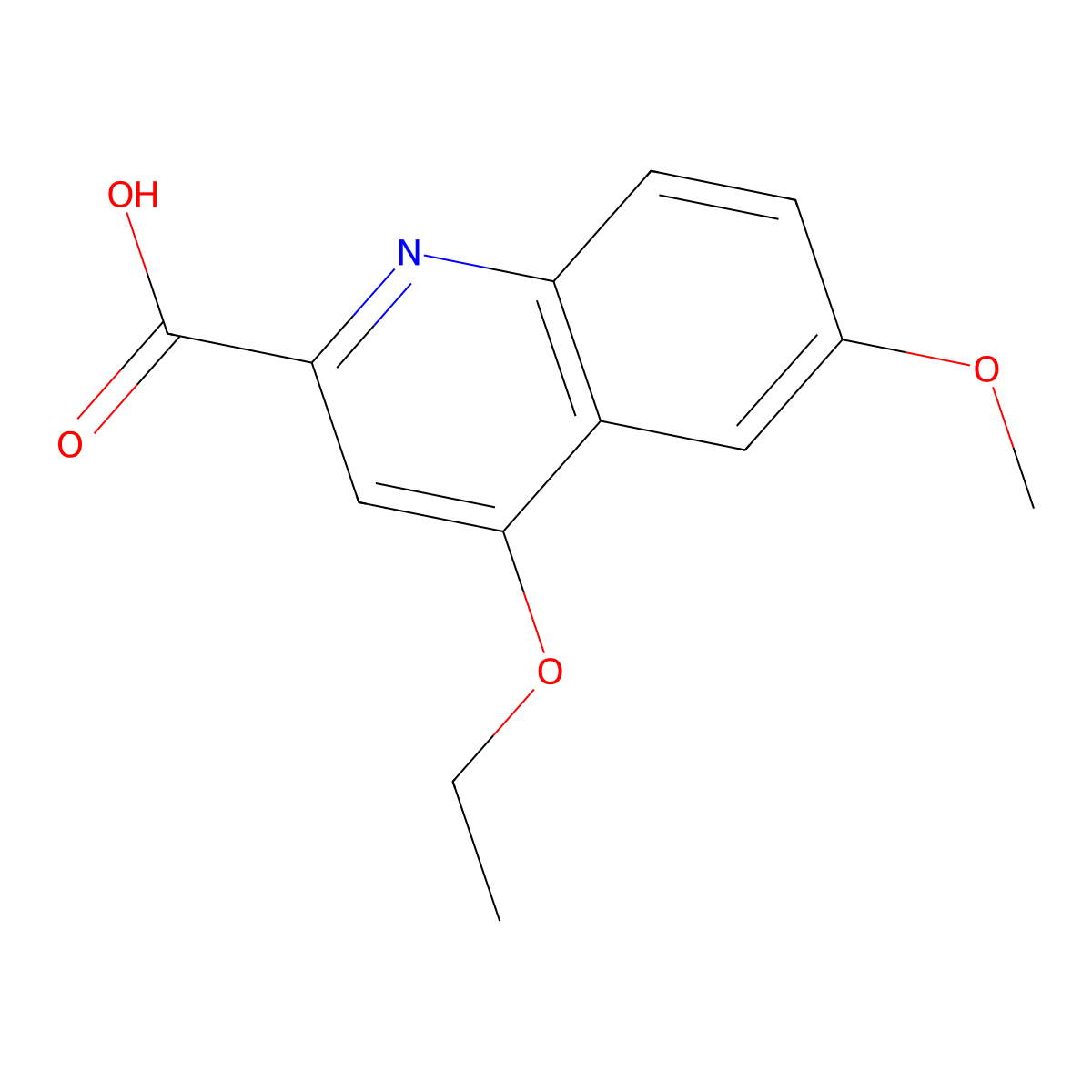 4-Ethoxy-6-methoxyquinoline-2-carboxylic acid molecular structure, CAS 860720-79-2