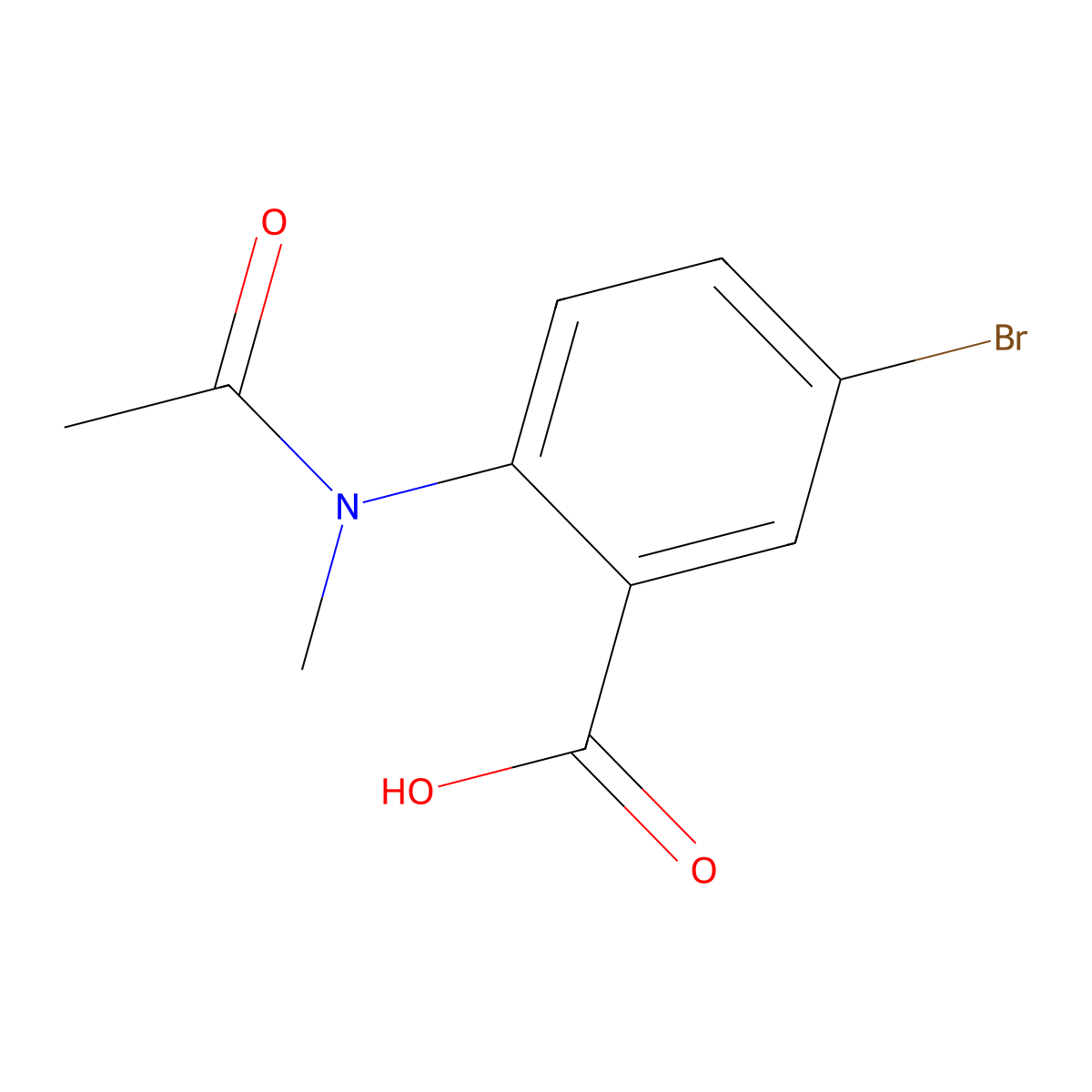 5-bromo-2-(N-methylacetamido)benzoic acid molecular structure, CAS 860732-60-1