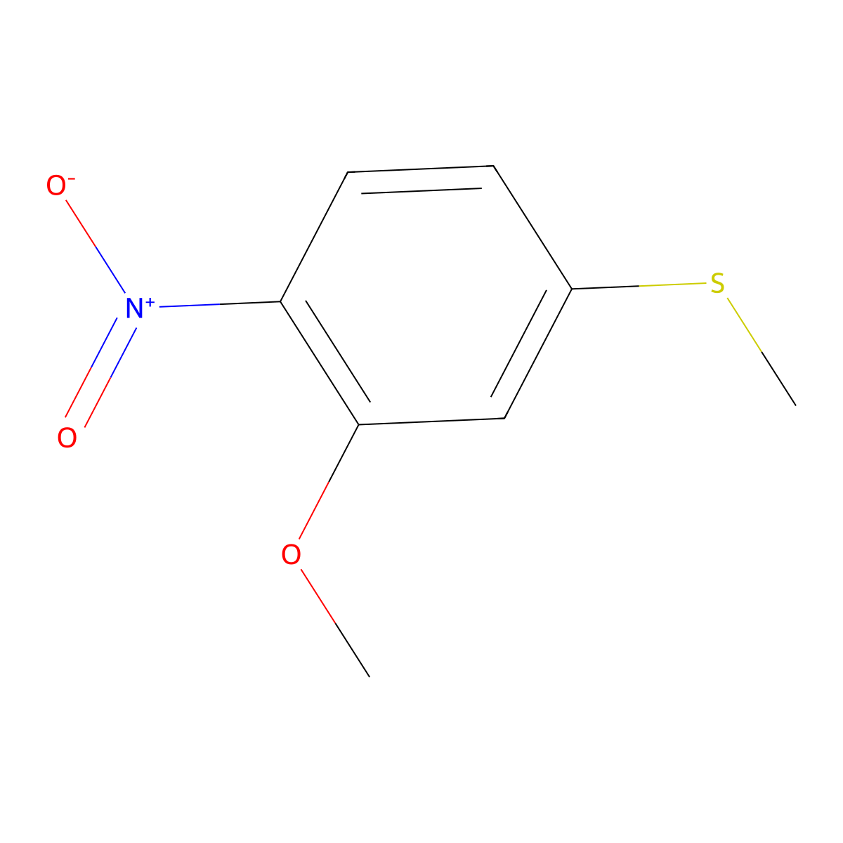 2-Methoxy-4-(methylsulfanyl)-1-nitrobenzene molecular structure, CAS 860734-15-2
