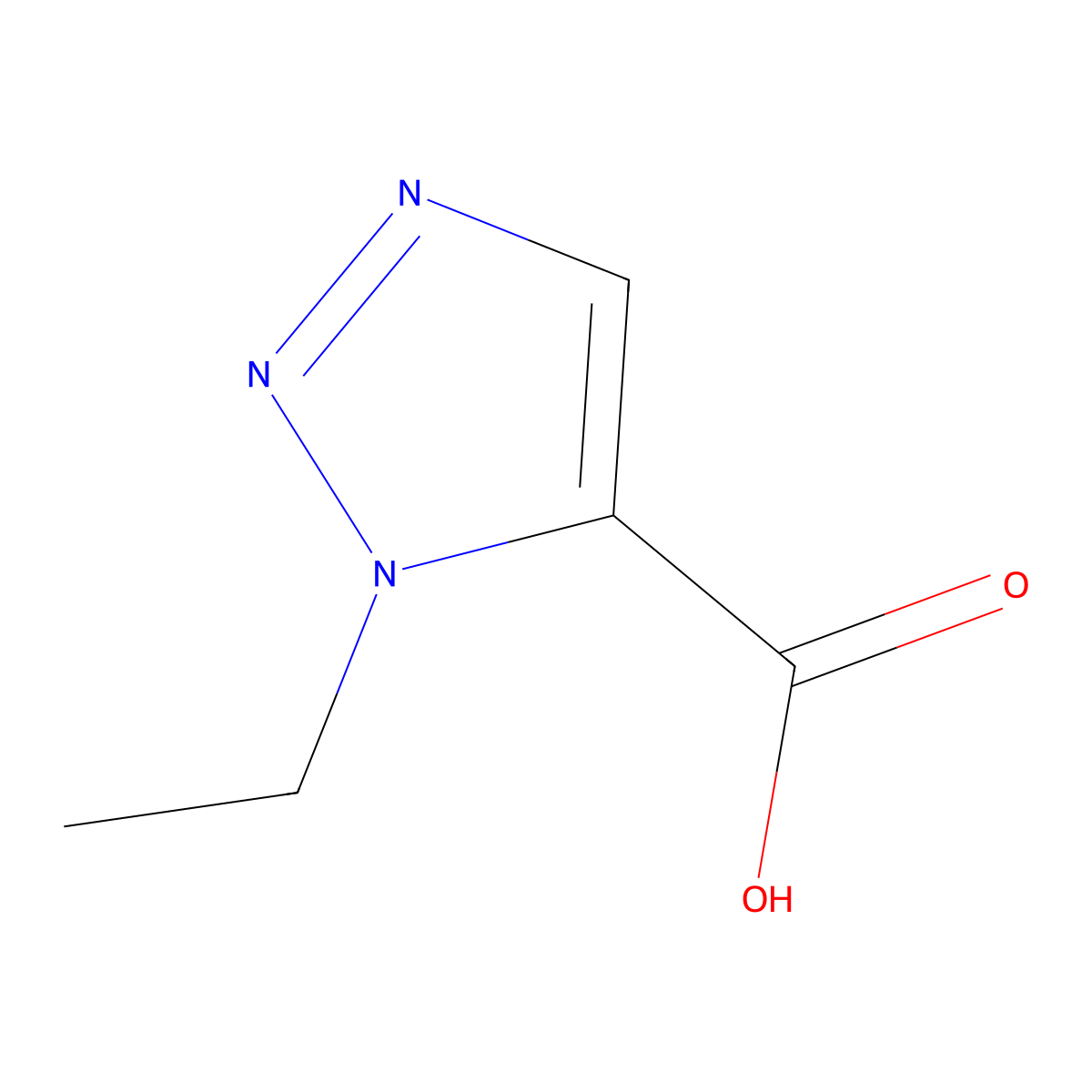 1-ethyl-1H-1,2,3-triazole-5-carboxylic acid molecular structure, CAS 860751-24-2