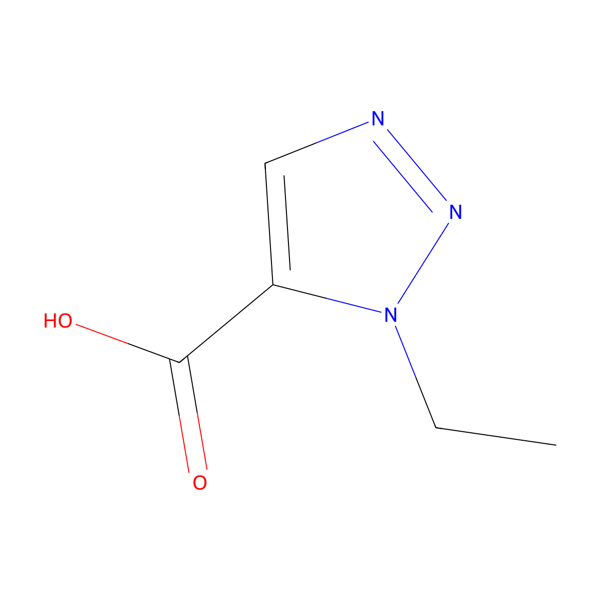 1-ethyl-1H-1,2,3-triazole-5-carboxylic acid molecular structure, CAS 860751-24-2