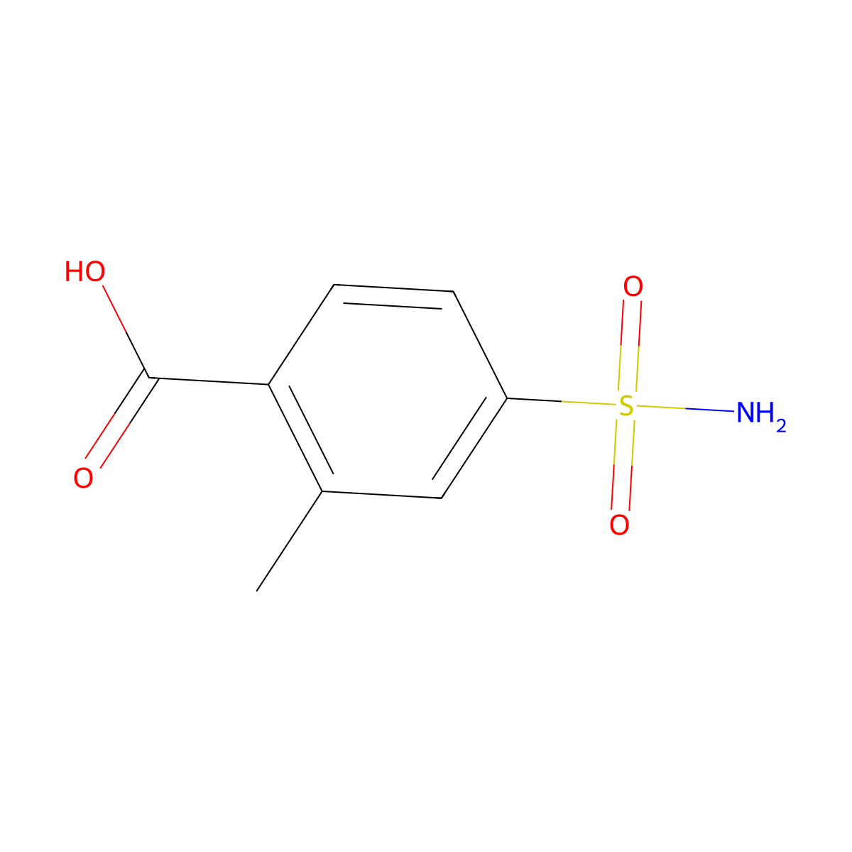 2-Methyl-4-sulfamoylbenzoic acid molecular structure, CAS 860752-46-1