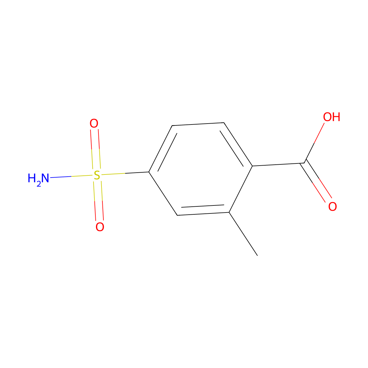2-Methyl-4-sulfamoylbenzoic acid molecular structure, CAS 860752-46-1