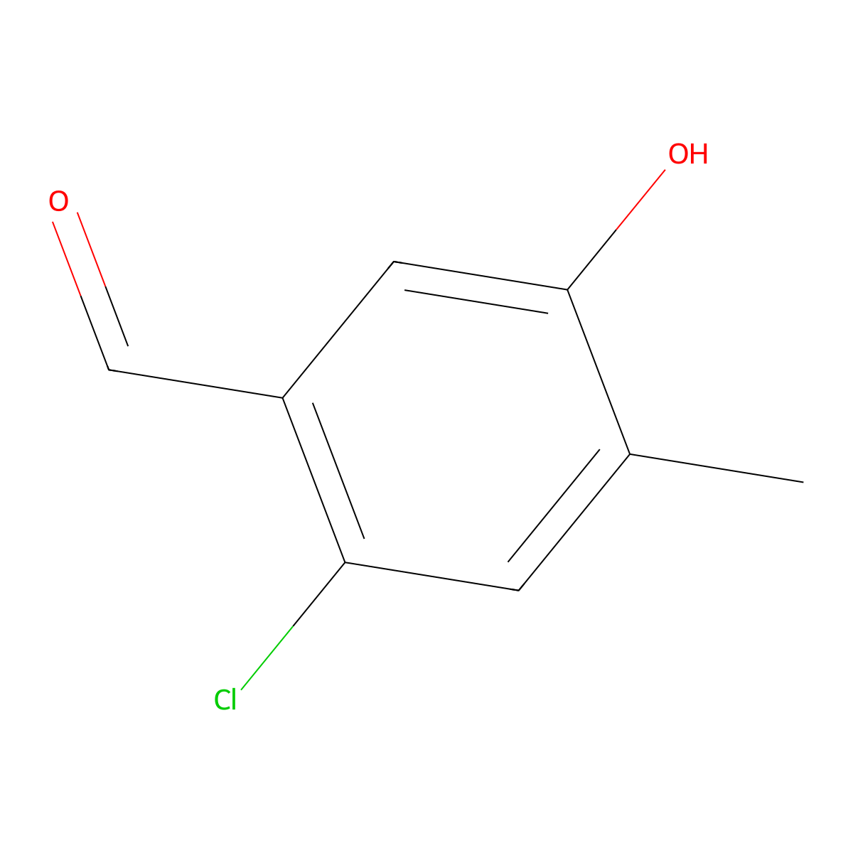 2-Chloro-5-hydroxy-4-methylbenzaldehyde molecular structure, CAS 860753-80-6