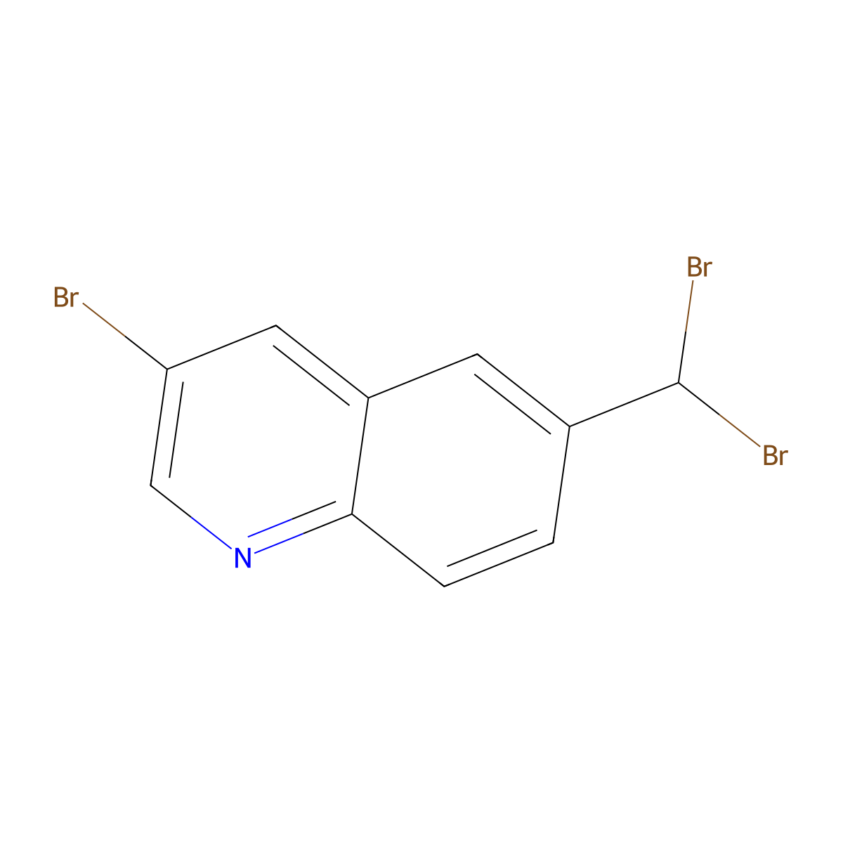 3-Bromo-6-(dibromomethyl)quinoline molecular structure, CAS 860758-00-5