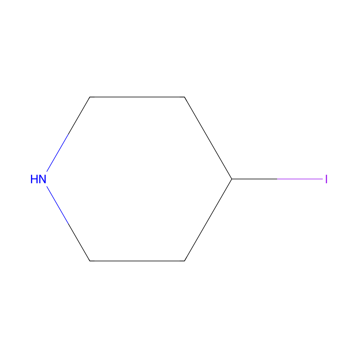 4-Iodopiperidine molecular structure, CAS 860765-00-0
