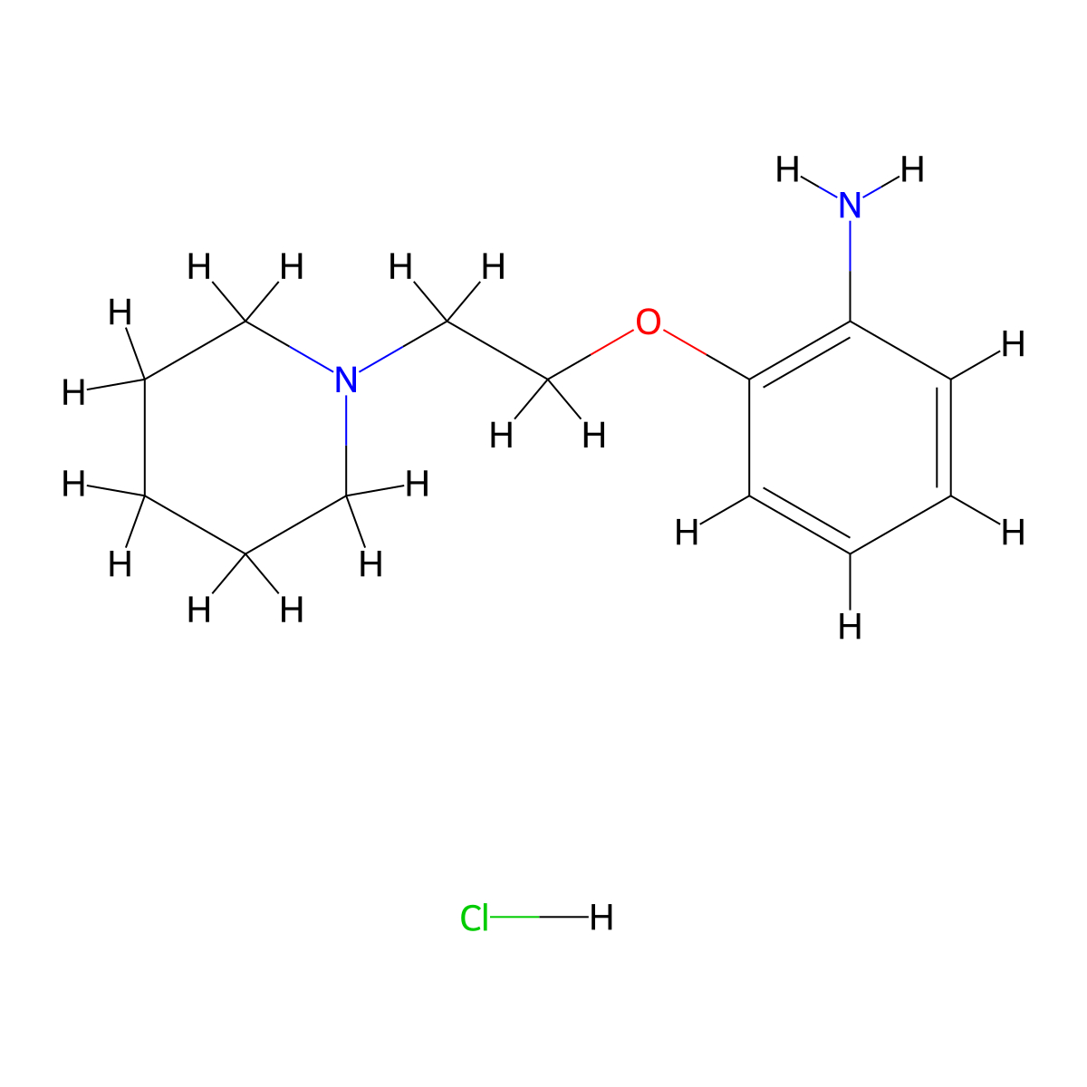 2-(2-(Piperidin-1-yl)ethoxy)aniline hydrochloride molecular structure, CAS 860765-11-3