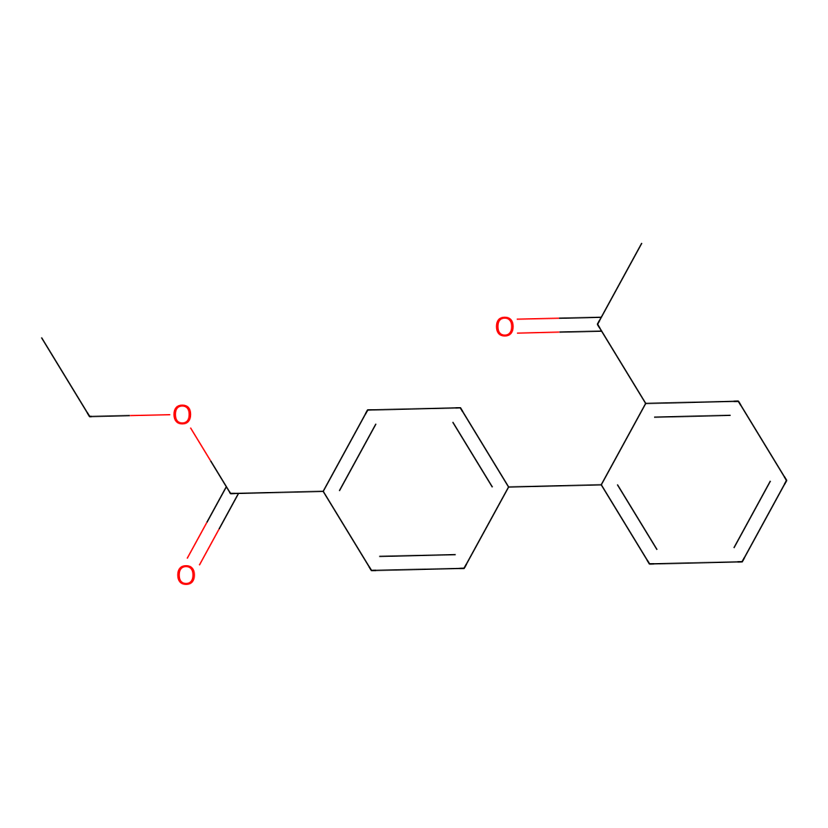 Ethyl 4-(2-acetylphenyl)benzoate molecular structure, CAS 860773-41-7