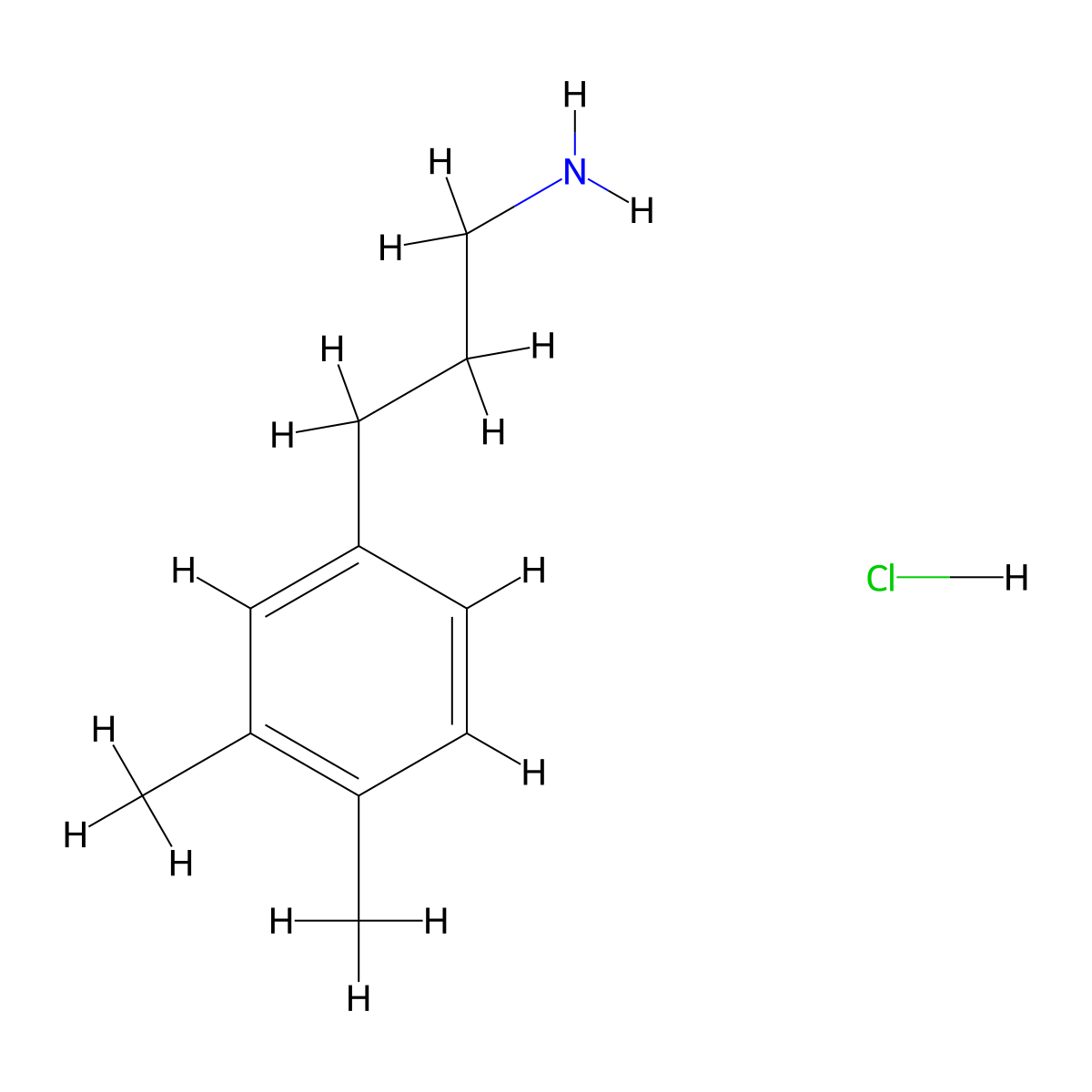 3-(3,4-Dimethylphenyl)propan-1-amine hydrochloride molecular structure, CAS 860781-99-3