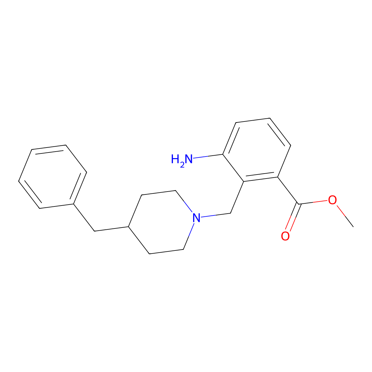 Methyl 3-amino-2-[(4-benzylpiperidino)methyl]benzenecarboxylate molecular structure, CAS 860783-81-9