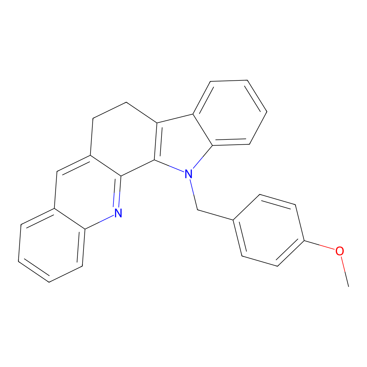 13-(4-methoxybenzyl)-6,13-dihydro-5H-indolo[3,2-c]acridine molecular structure, CAS 860783-82-0