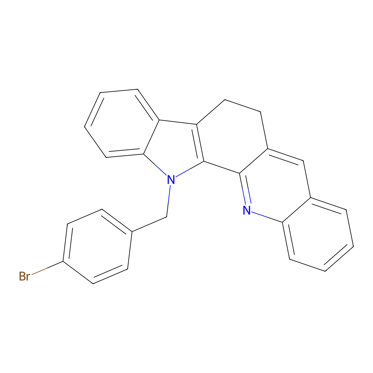 13-(4-bromobenzyl)-6,13-dihydro-5H-indolo[3,2-c]acridine molecular structure, CAS 860783-83-1