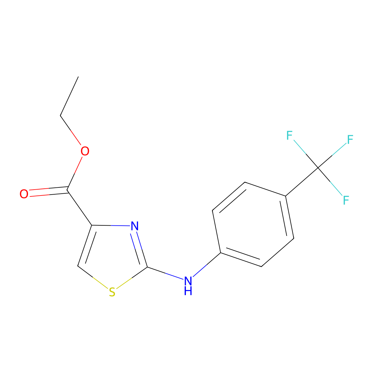 Ethyl 2-[4-(trifluoromethyl)anilino]-1,3-thiazole-4-carboxylate molecular structure, CAS 860783-84-2