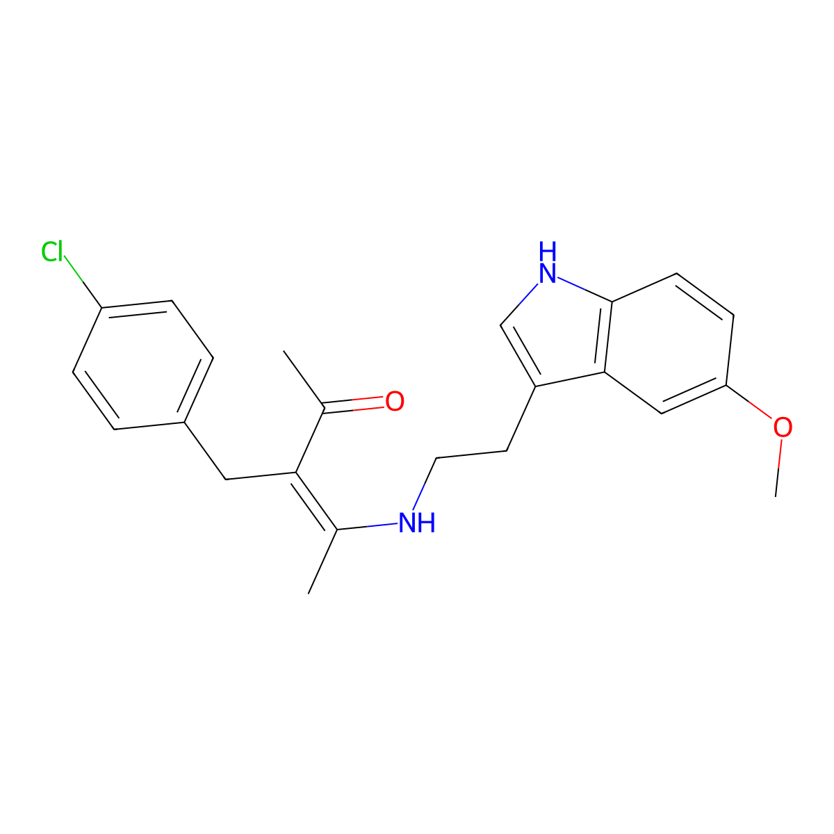 (Z)-3-(4-chlorobenzyl)-4-{[2-(5-methoxy-1H-indol-3-yl)ethyl]amino}-3-penten-2-one molecular structure, CAS 860783-85-3