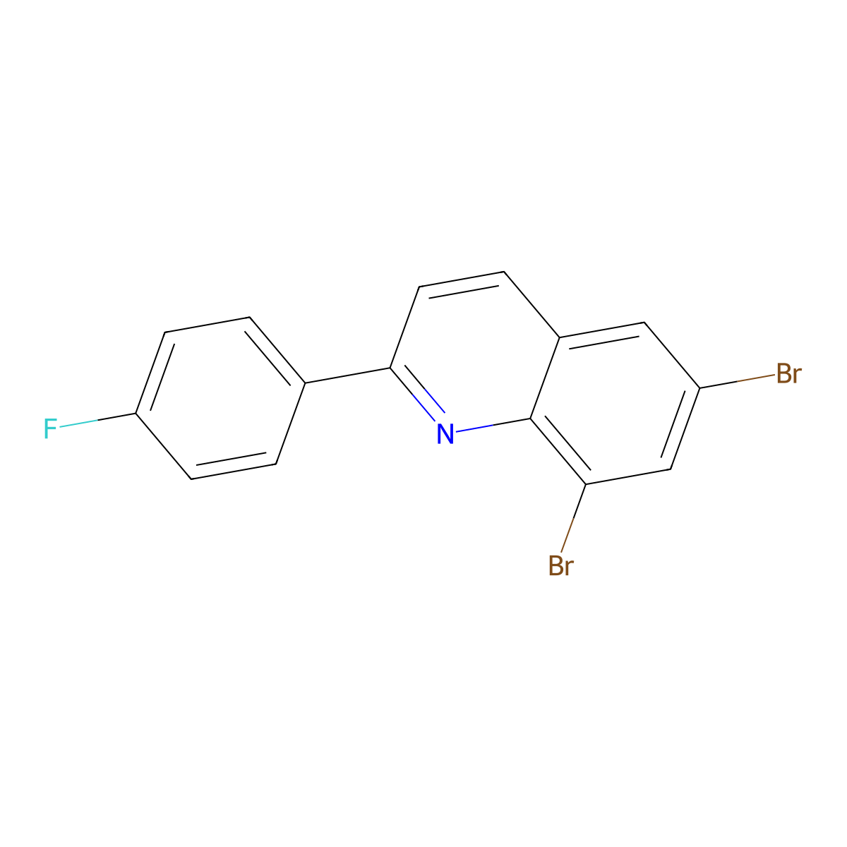 6,8-Dibromo-2-(4-fluorophenyl)quinoline molecular structure, CAS 860783-88-6