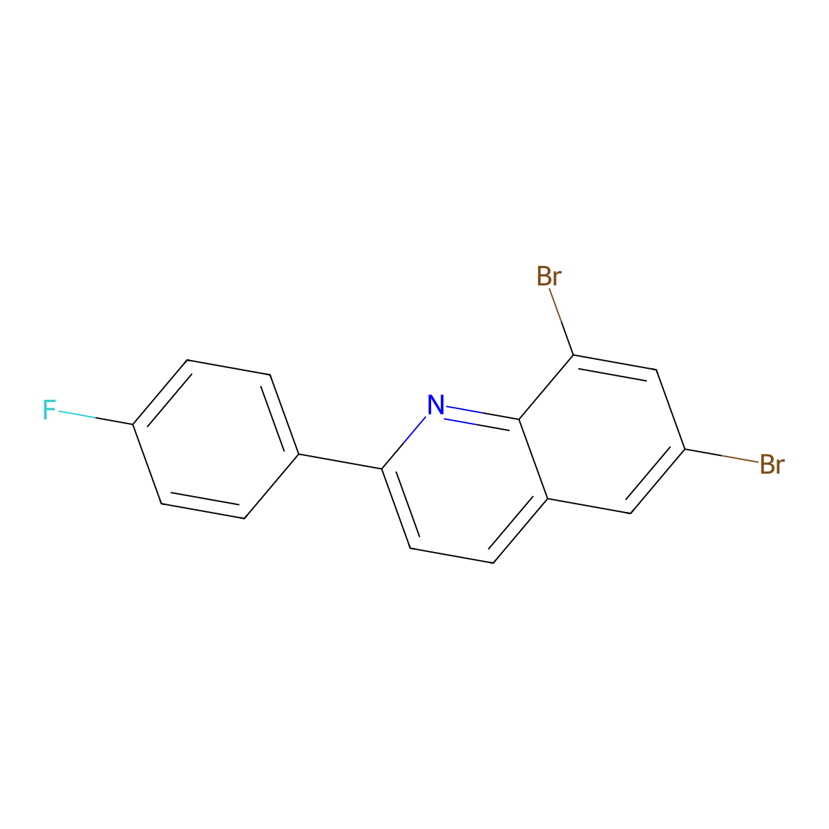 6,8-Dibromo-2-(4-fluorophenyl)quinoline molecular structure, CAS 860783-88-6