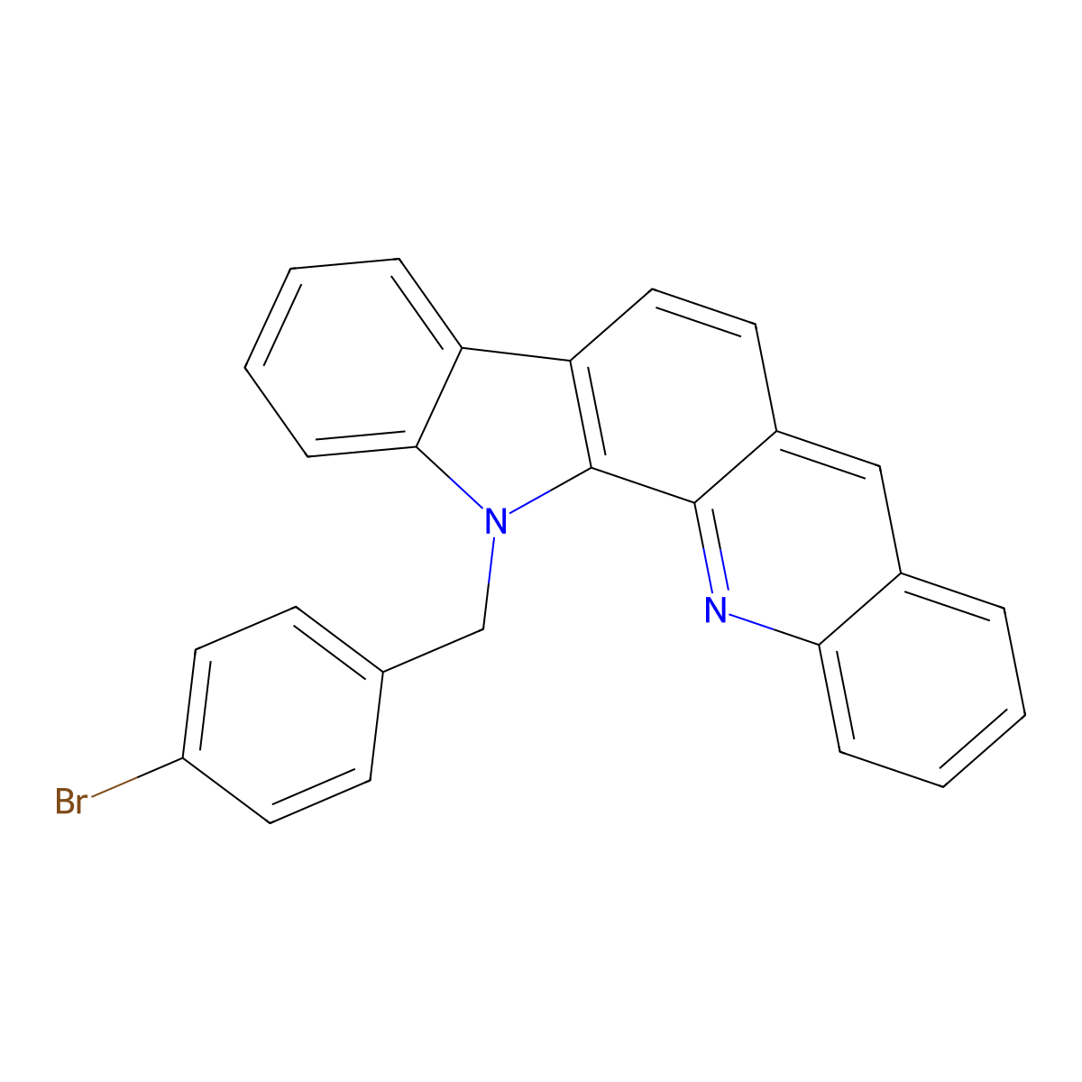 13-(4-bromobenzyl)-13H-indolo[3,2-c]acridine molecular structure, CAS 860783-92-2