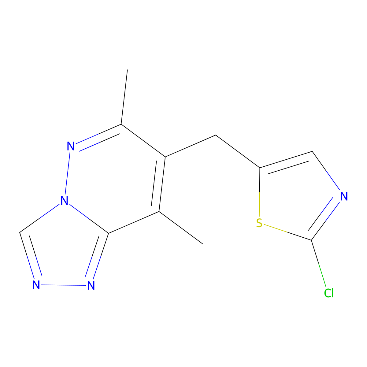 7-[(2-Chloro-1,3-thiazol-5-yl)methyl]-6,8-dimethyl[1,2,4]triazolo[4,3-b]pyridazine molecular structure, CAS 860783-93-3