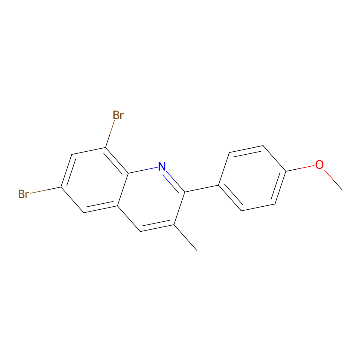 6,8-Dibromo-2-(4-methoxyphenyl)-3-methylquinoline molecular structure, CAS 860783-95-5