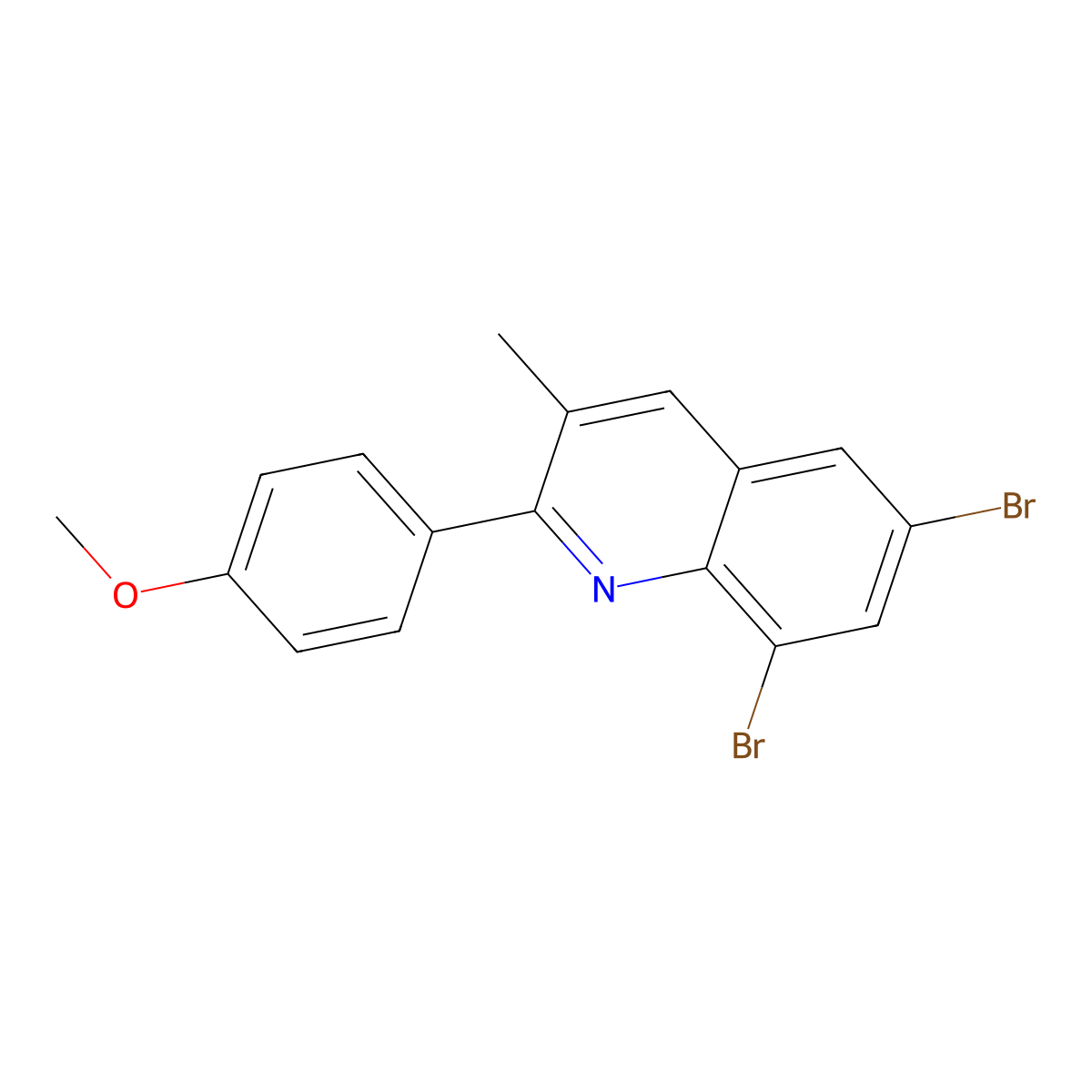 6,8-Dibromo-2-(4-methoxyphenyl)-3-methylquinoline molecular structure, CAS 860783-95-5