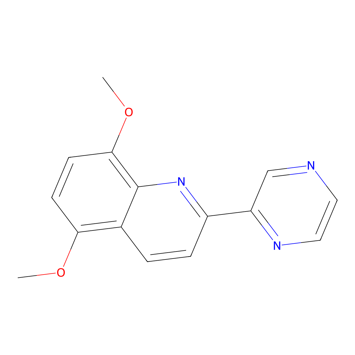 5-Methoxy-2-(2-pyrazinyl)-8-quinolinyl methyl ether molecular structure, CAS 860783-98-8