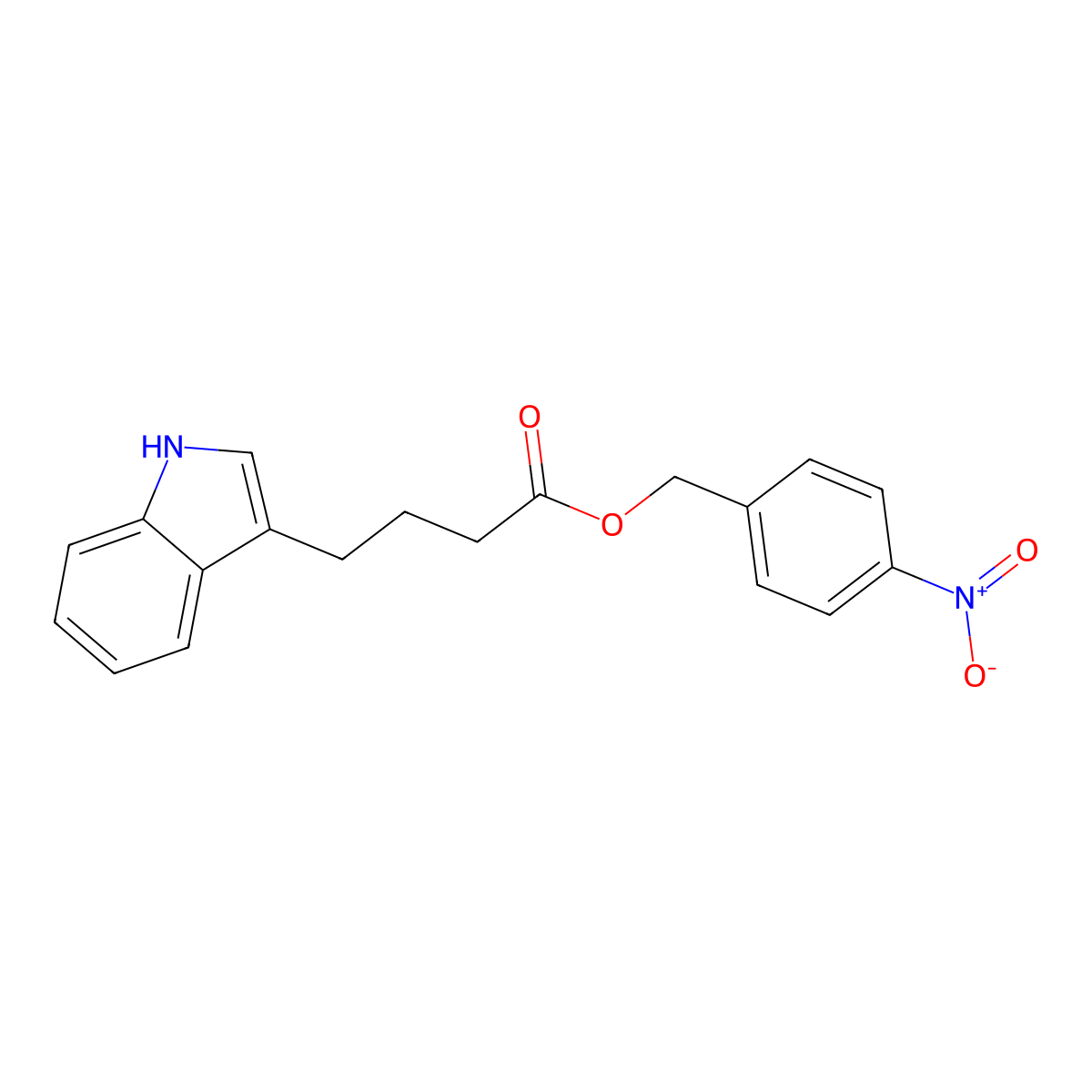 4-nitrobenzyl 4-(1H-indol-3-yl)butanoate molecular structure, CAS 860784-02-7