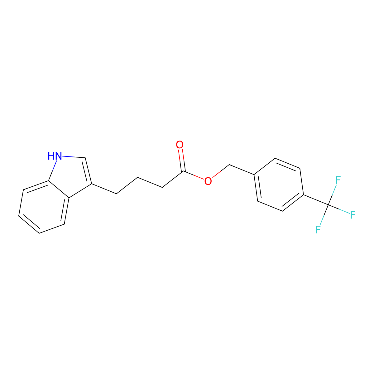 4-(trifluoromethyl)benzyl 4-(1H-indol-3-yl)butanoate molecular structure, CAS 860784-04-9