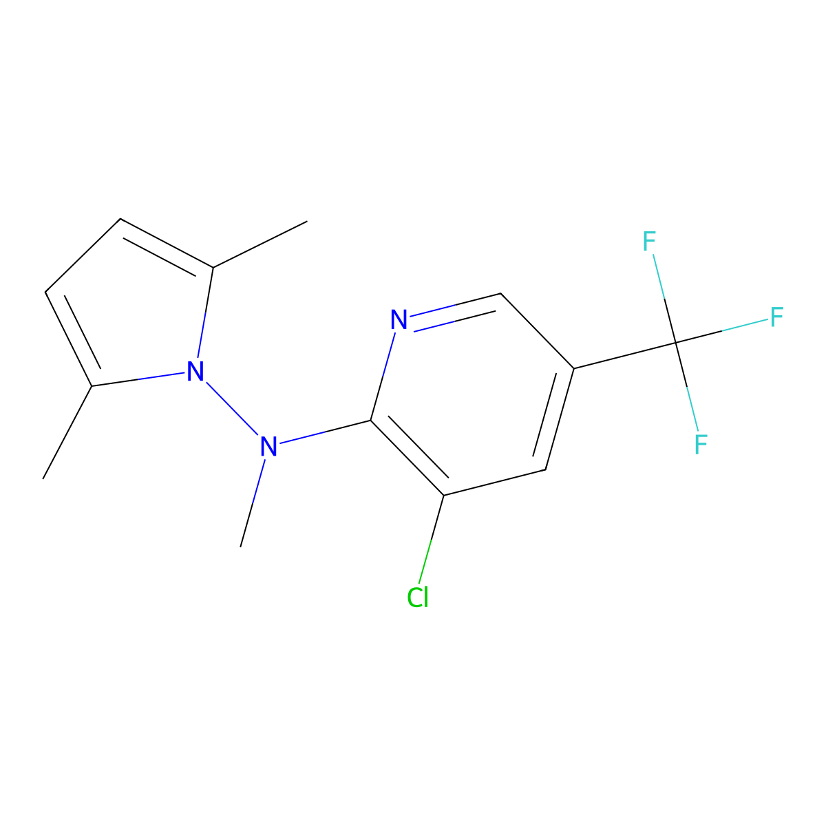 N-[3-chloro-5-(trifluoromethyl)-2-pyridinyl]-N-(2,5-dimethyl-1H-pyrrol-1-yl)-N-methylamine molecular structure, CAS 860784-06-1