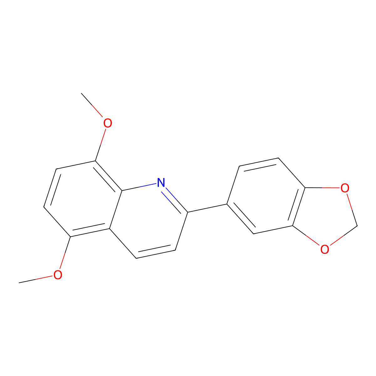 2-(1,3-Benzodioxol-5-yl)-5-methoxy-8-quinolinyl methyl ether molecular structure, CAS 860784-11-8