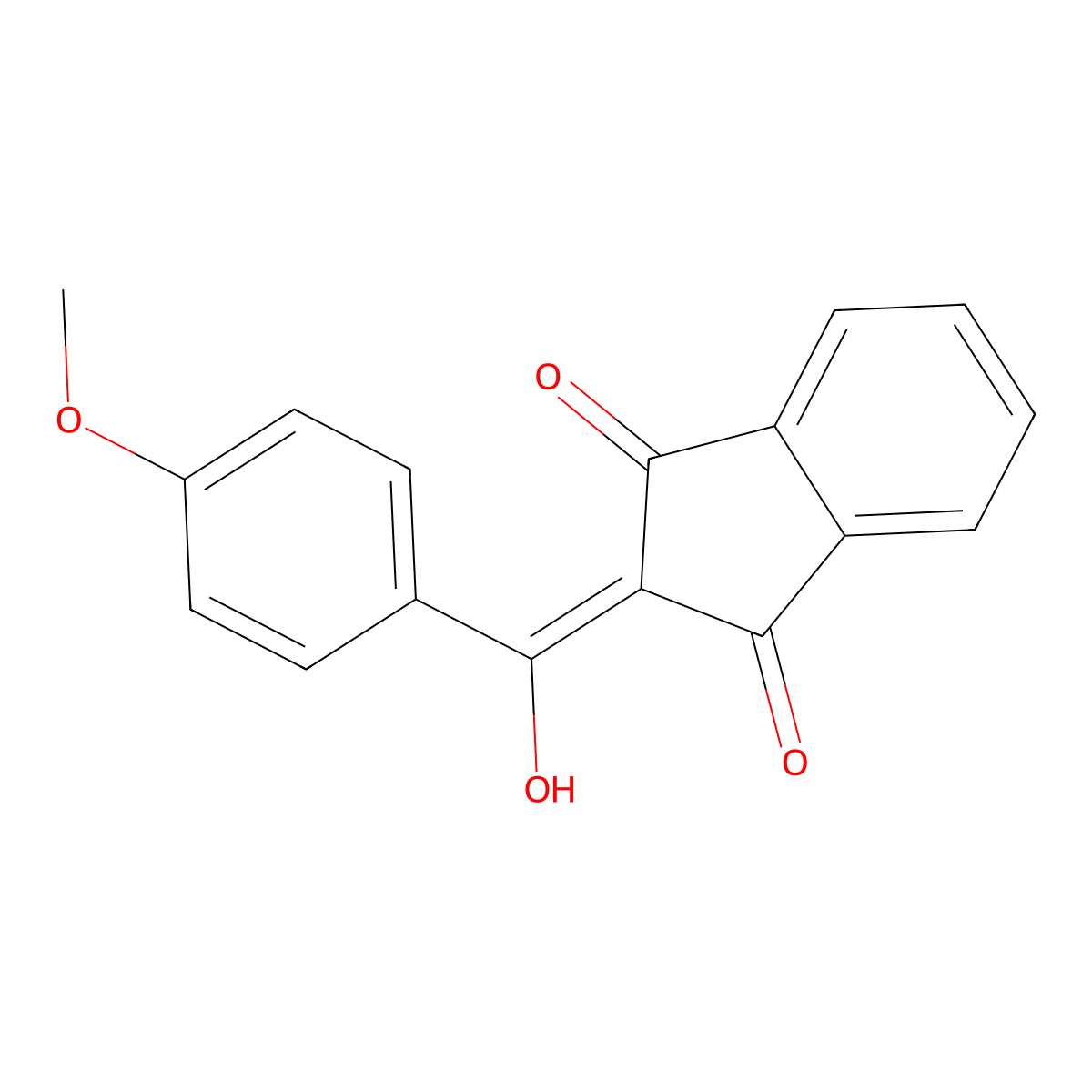 2-[hydroxy(4-methoxyphenyl)methylene]-1H-indene-1,3(2H)-dione molecular structure, CAS 860784-13-0