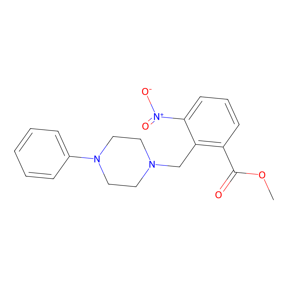 Methyl 3-nitro-2-[(4-phenylpiperazin-1-yl)methyl]benzoate molecular structure, CAS 860784-17-4