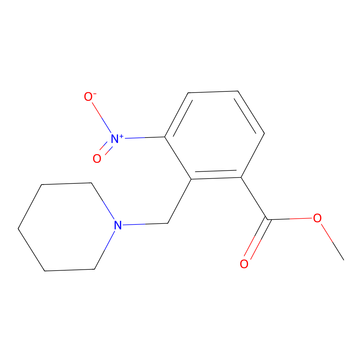 Methyl 3-nitro-2-(piperidinomethyl)benzenecarboxylate molecular structure, CAS 860784-18-5