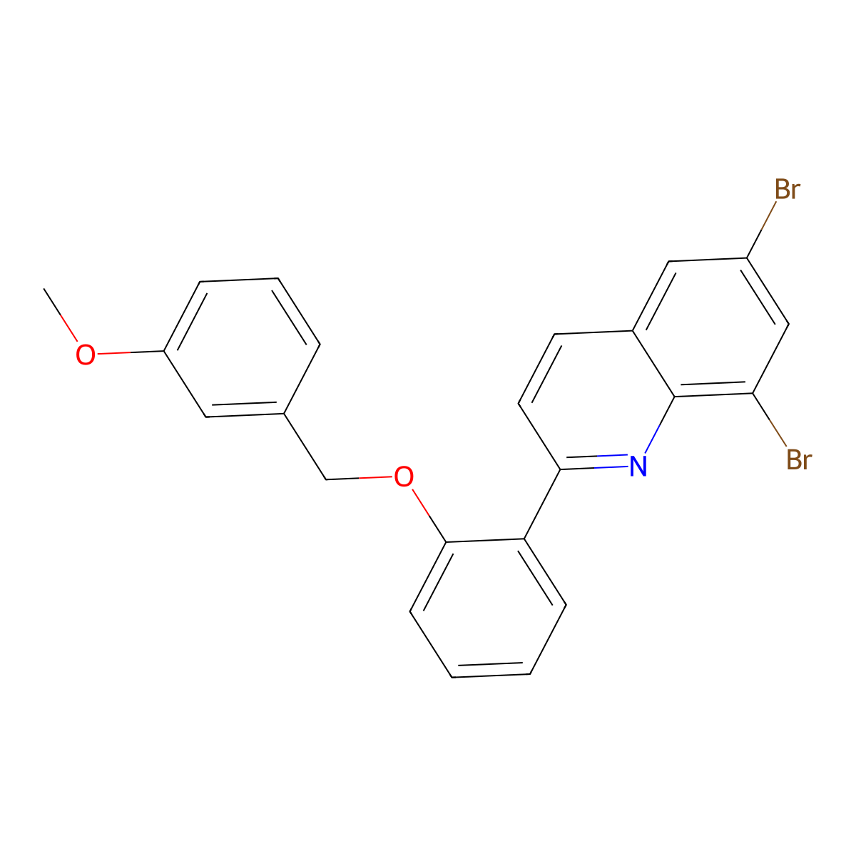 6,8-Dibromo-2-{2-[(3-methoxyphenyl)methoxy]phenyl}quinoline molecular structure, CAS 860784-20-9