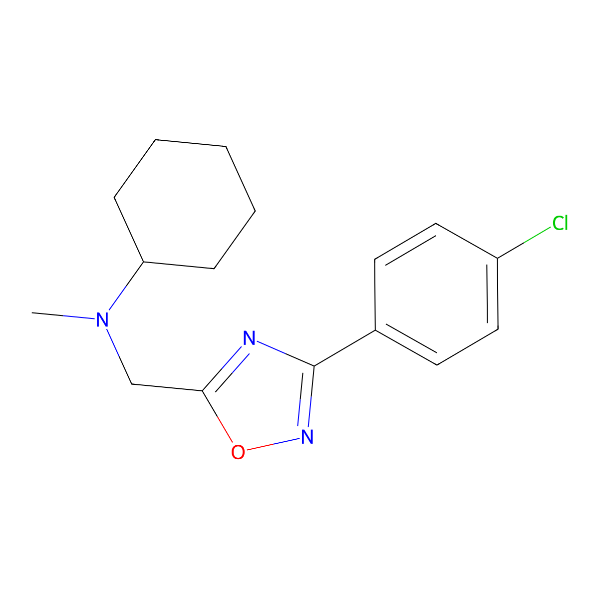 N-{[3-(4-chlorophenyl)-1,2,4-oxadiazol-5-yl]methyl}-N-methylcyclohexanamine molecular structure, CAS 860784-31-2