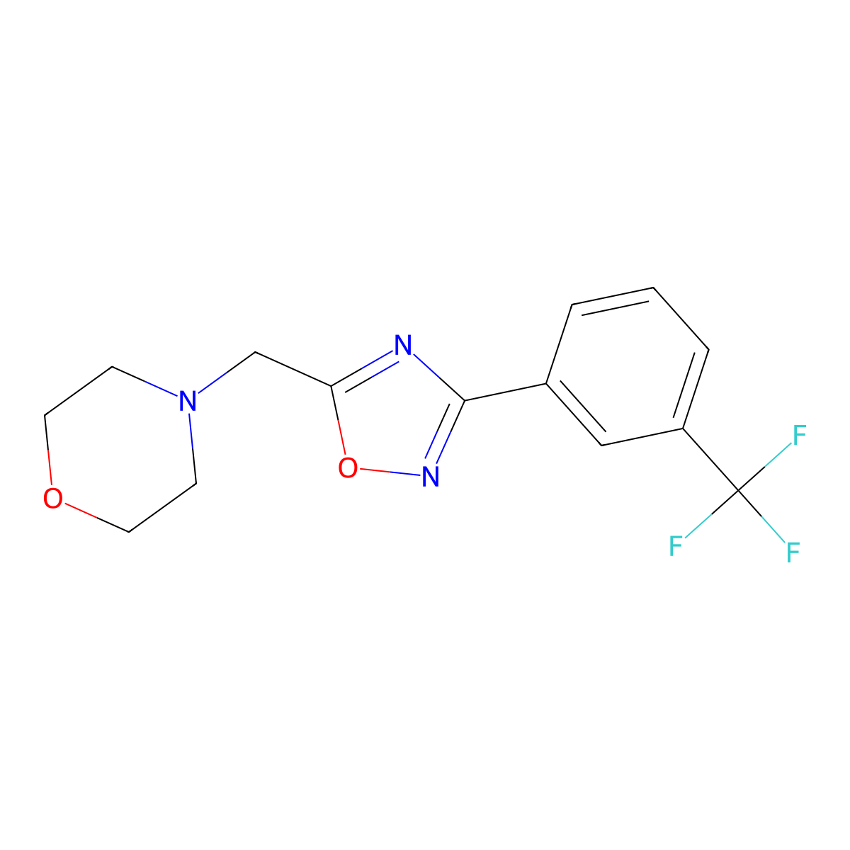 4-({3-[3-(Trifluoromethyl)phenyl]-1,2,4-oxadiazol-5-yl}methyl)morpholine molecular structure, CAS 860784-33-4
