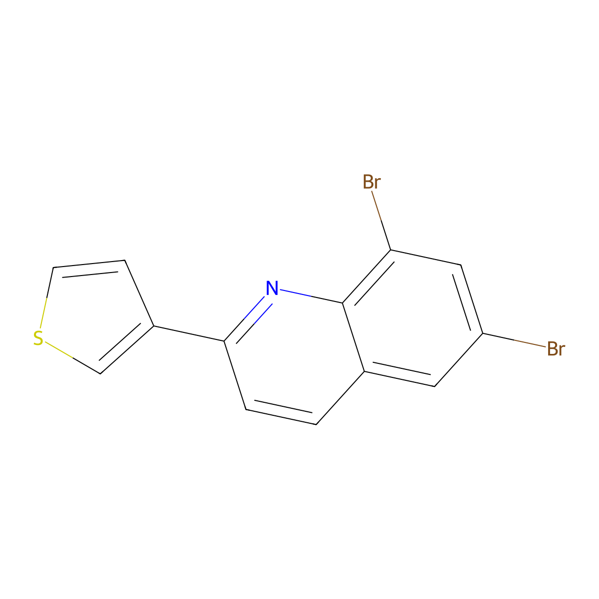 6,8-Dibromo-2-(3-thienyl)quinoline molecular structure, CAS 860784-38-9
