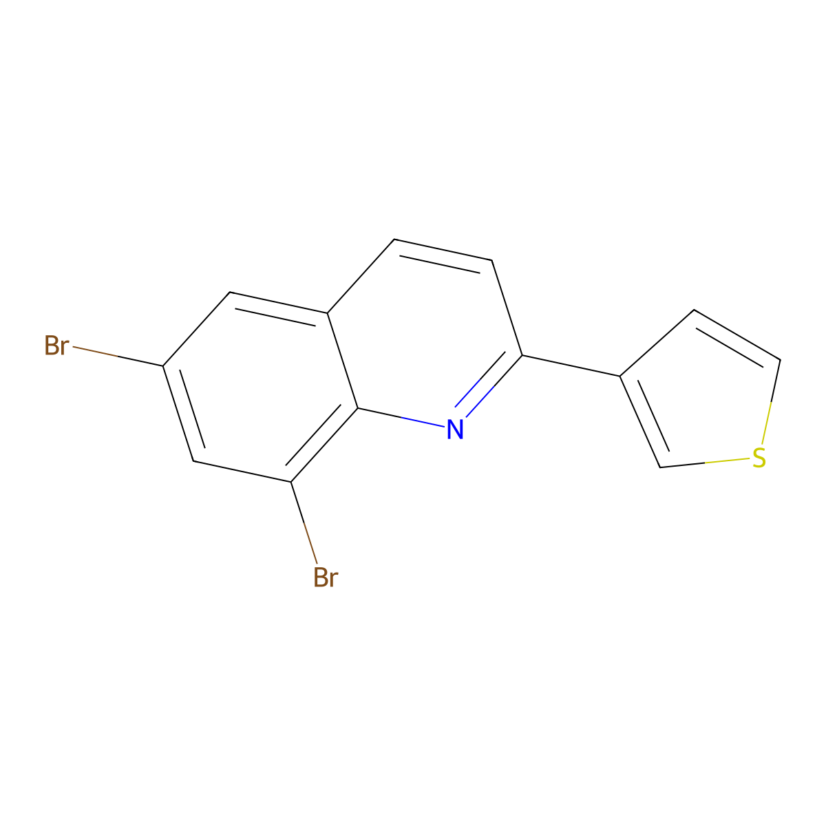 6,8-Dibromo-2-(3-thienyl)quinoline molecular structure, CAS 860784-38-9