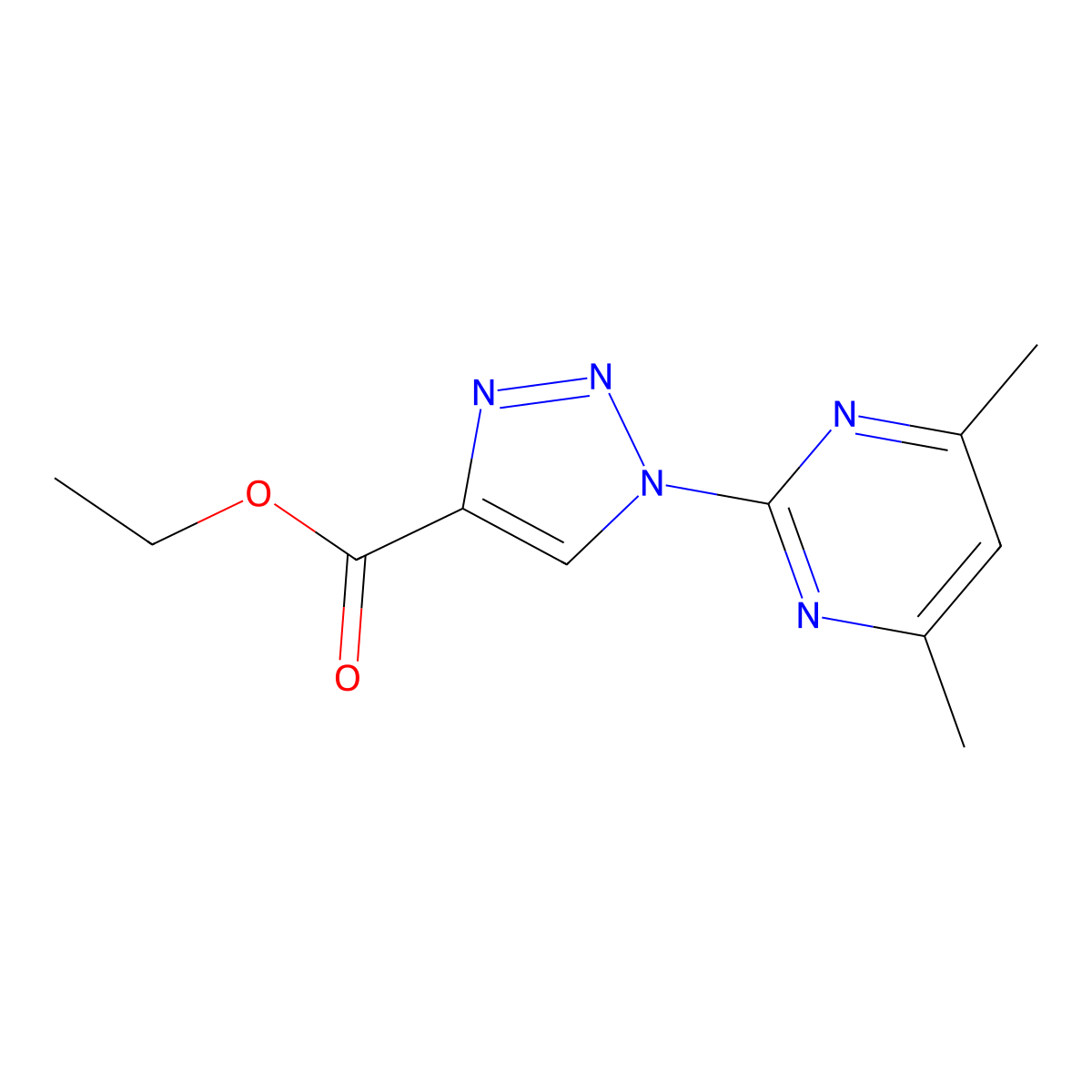ethyl 1-(4,6-dimethyl-2-pyrimidinyl)-1H-1,2,3-triazole-4-carboxylate molecular structure, CAS 860784-44-7