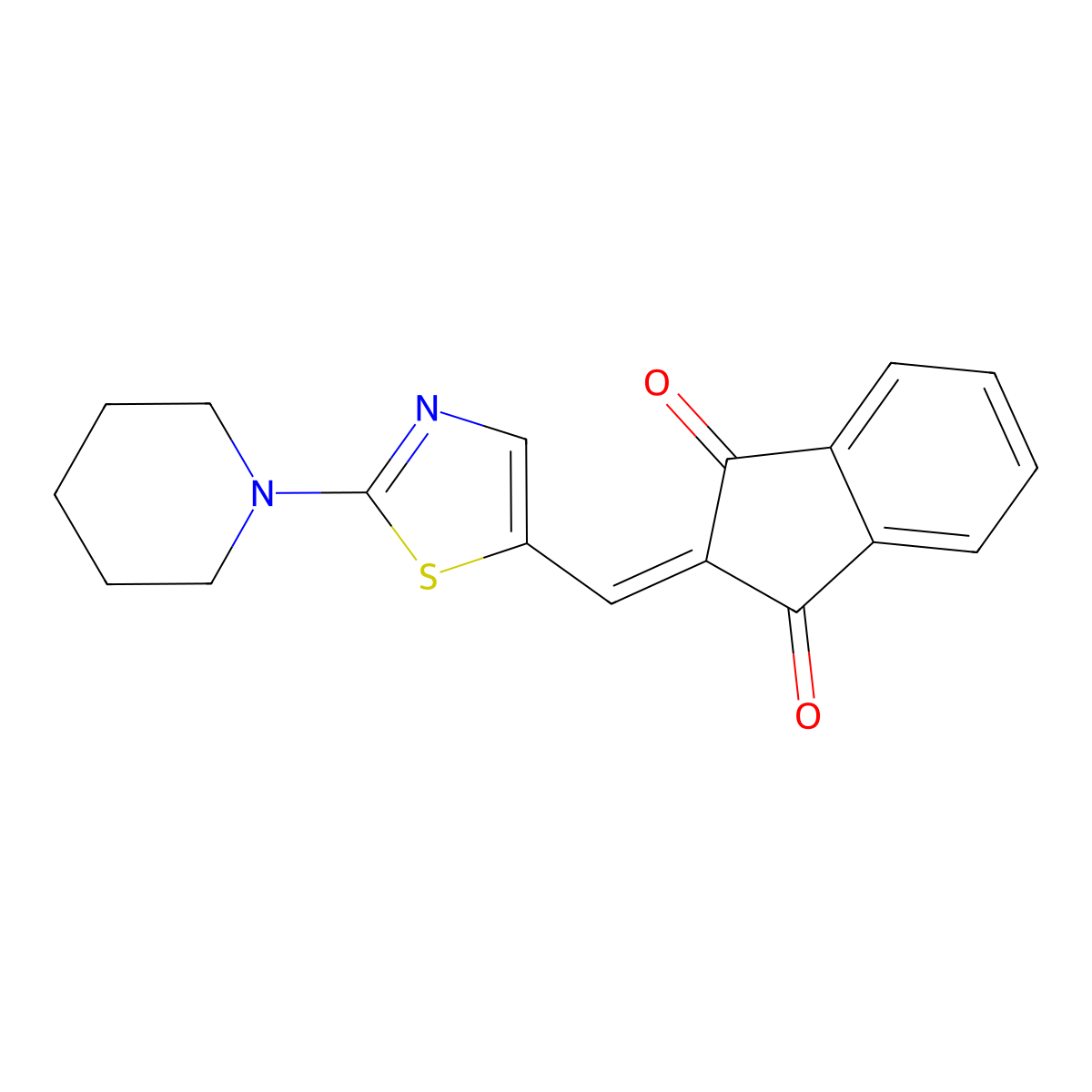 2-[(2-piperidino-1,3-thiazol-5-yl)methylene]-1H-indene-1,3(2H)-dione molecular structure, CAS 860784-45-8