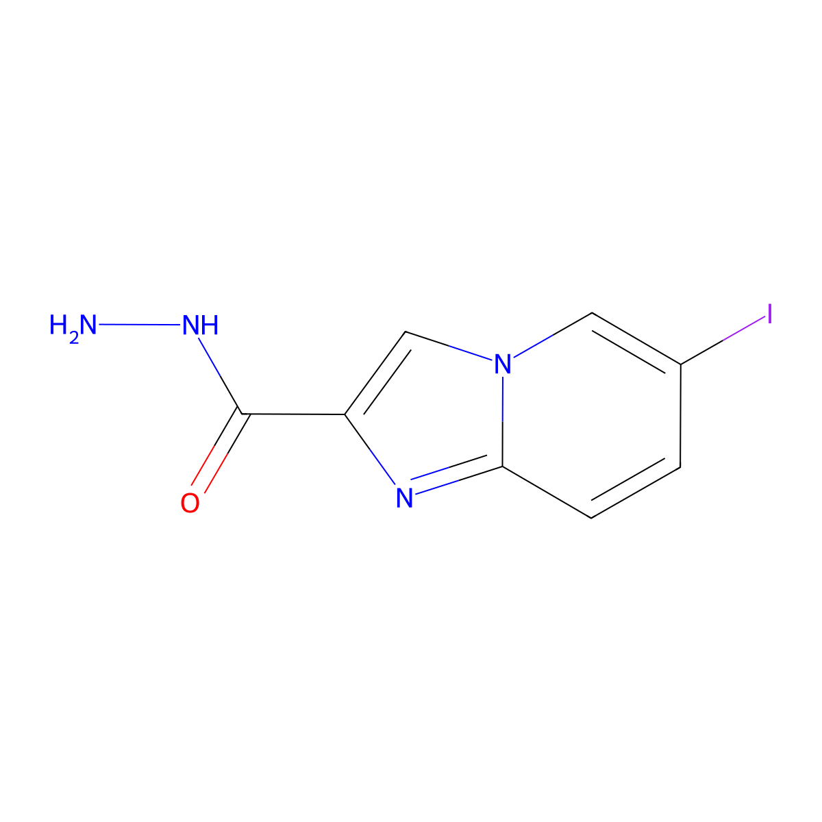 6-Iodoimidazo[1,2-a]pyridine-2-carbohydrazide molecular structure, CAS 860784-46-9