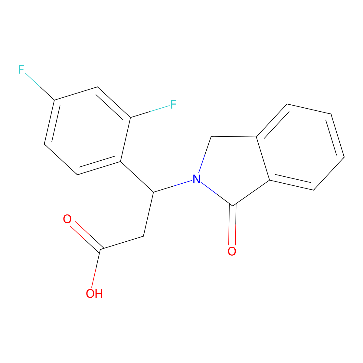 3-(2,4-difluorophenyl)-3-(1-oxo-1,3-dihydro-2H-isoindol-2-yl)propanoic acid molecular structure, CAS 860784-48-1