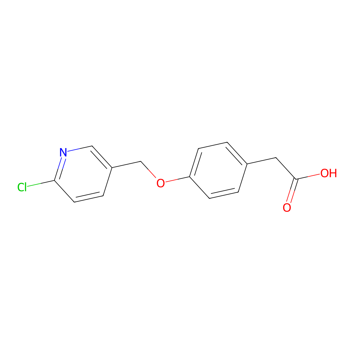 2-{4-[(6-Chloro-3-pyridinyl)methoxy]phenyl}acetic acid molecular structure, CAS 860784-49-2