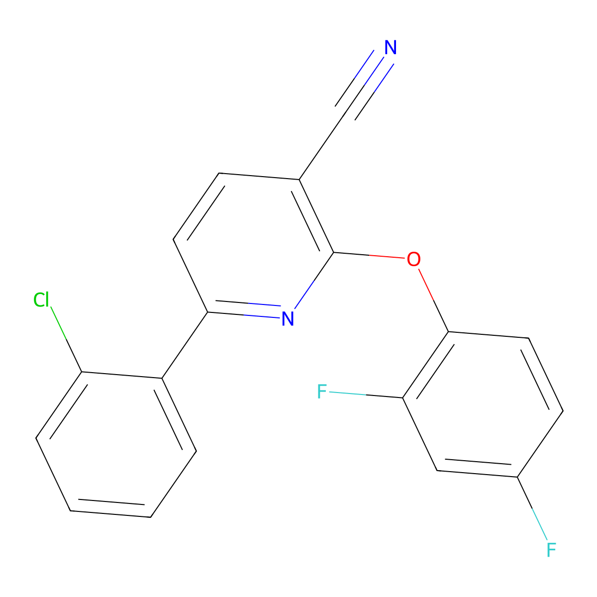 6-(2-Chlorophenyl)-2-(2,4-difluorophenoxy)pyridine-3-carbonitrile molecular structure, CAS 860784-62-9