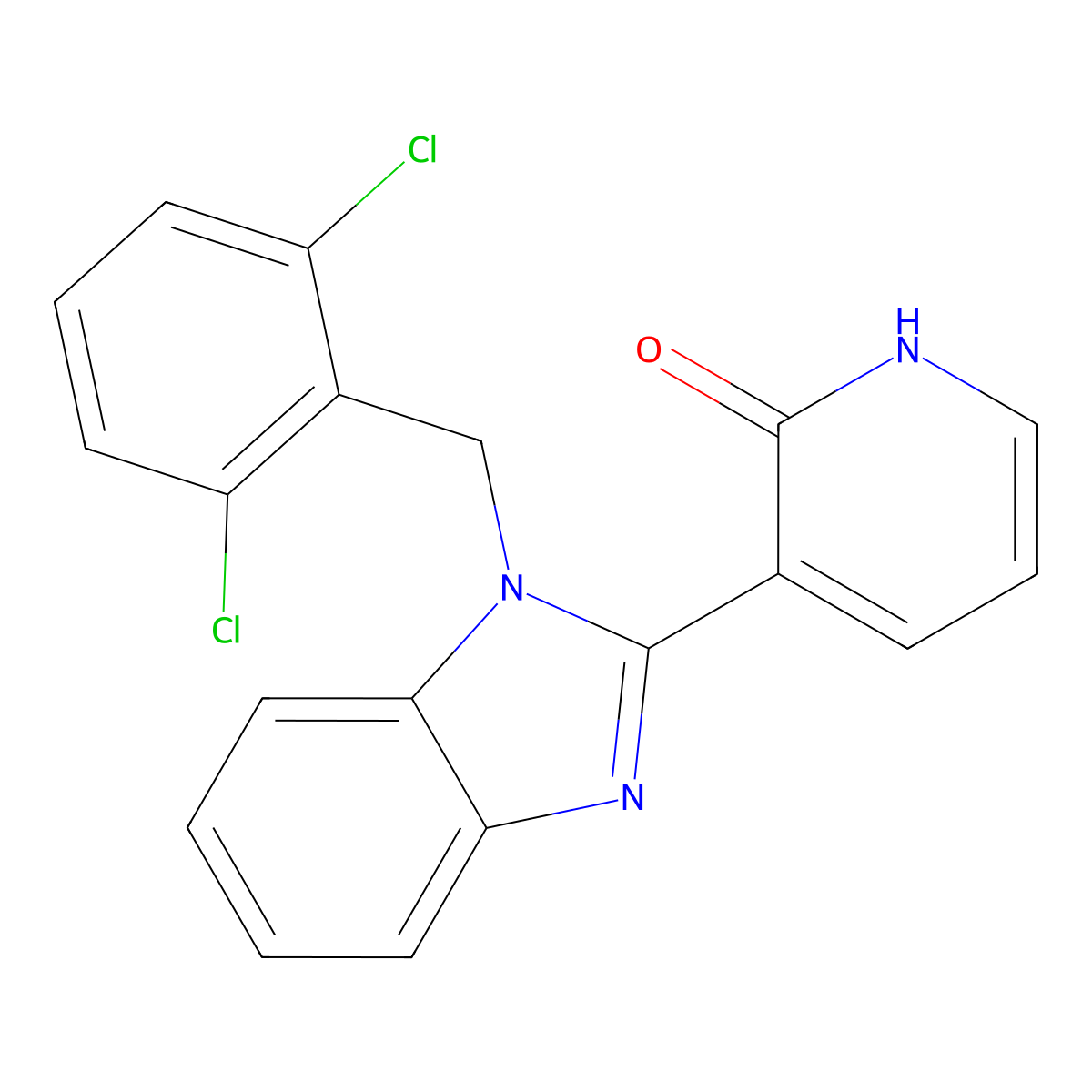3-[1-(2,6-dichlorobenzyl)-1H-1,3-benzimidazol-2-yl]-2(1H)-pyridinone molecular structure, CAS 860784-63-0