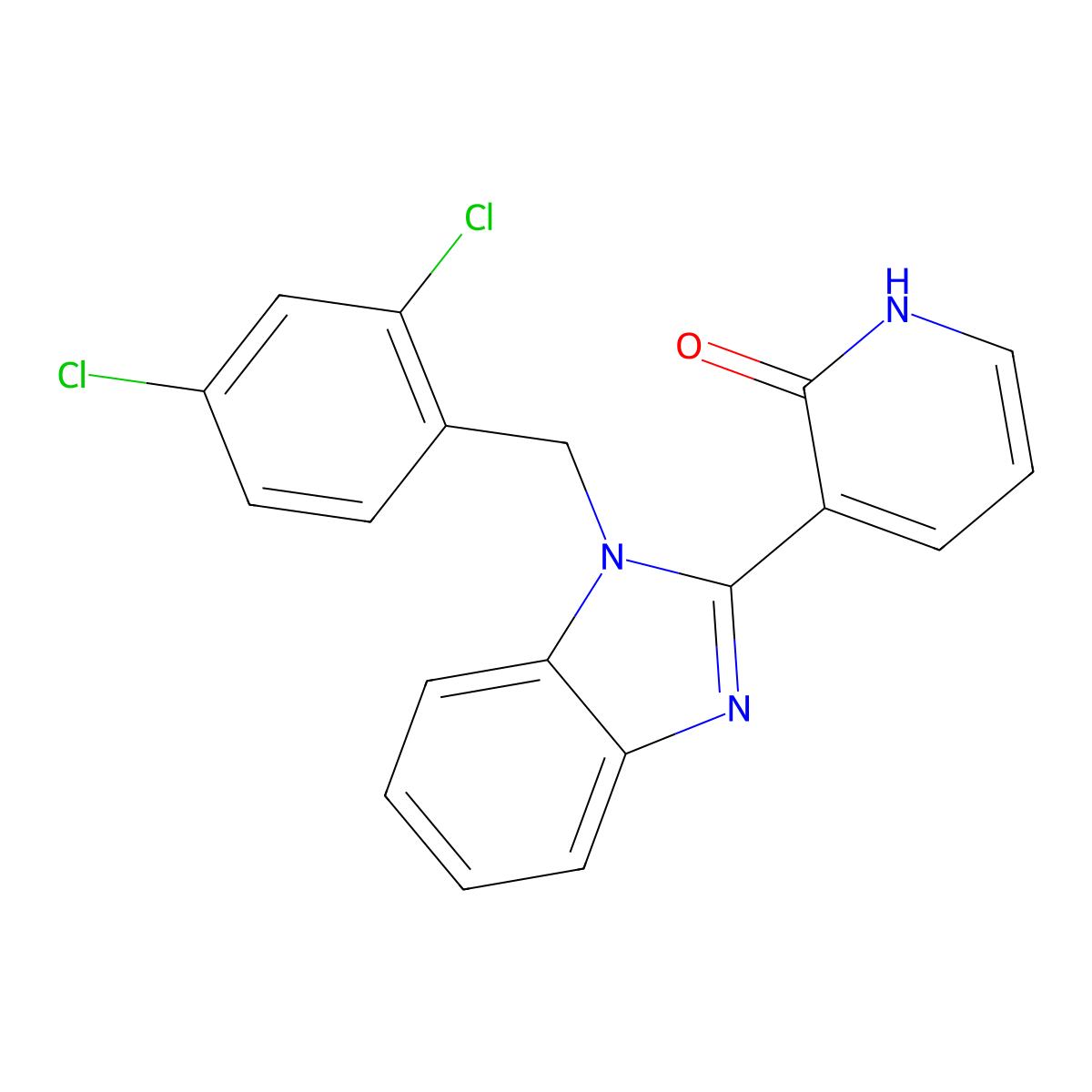 3-[1-(2,4-dichlorobenzyl)-1H-1,3-benzimidazol-2-yl]-2(1H)-pyridinone molecular structure, CAS 860784-64-1